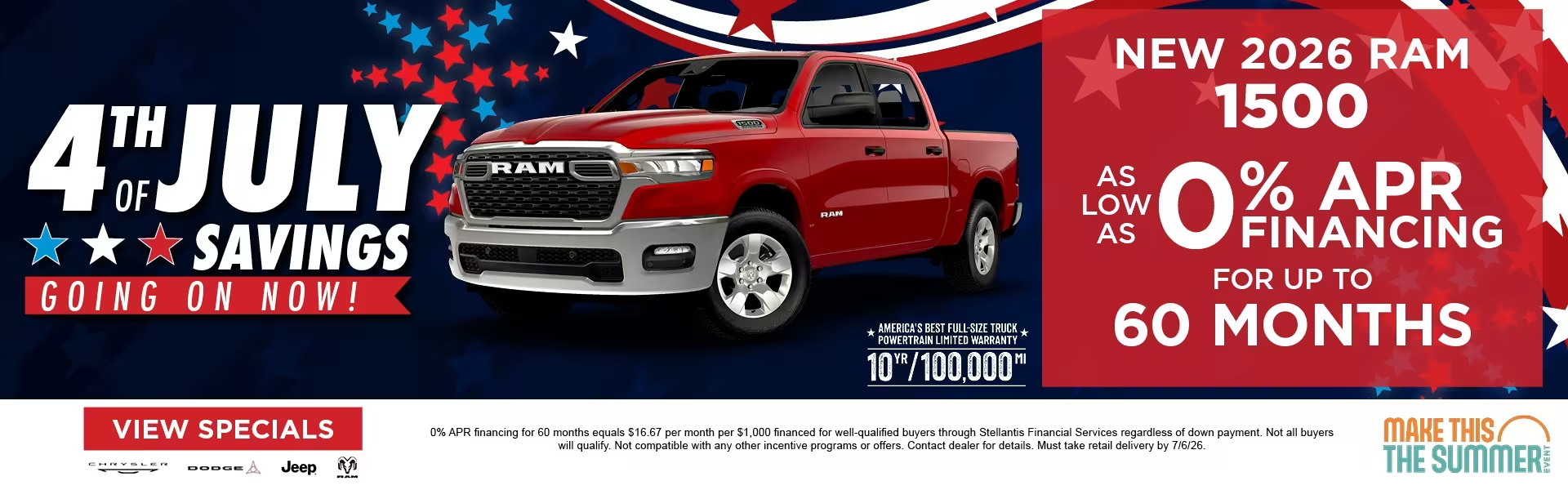 New 2026 RAM 1500 As Low As 0% APR Financing for up to 60 Months